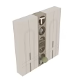 Modern Light Luxury Cream White Decorative Cabinet With Arched Details And Built In Display Shelves