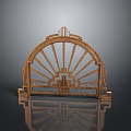 Decorative Arched Wooden Furniture With Radiating Stripes Intricate Grid Frame And Classic Design