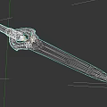 Fantasy Decorative Sword With Intricate Hilt Golden Black Stripes And Sharp Silver Blade
