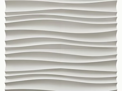 White Wavy Textured Wall Paneling In Modern Style For Interior Decorative Design 3d model