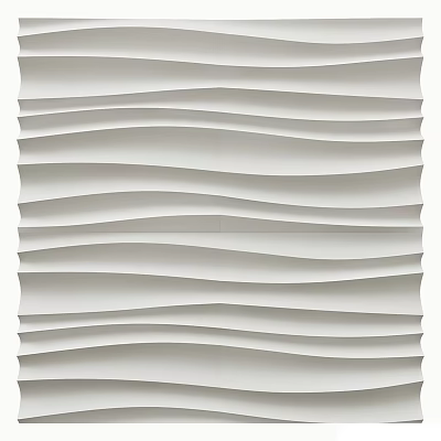 White Wavy Textured Wall Paneling In Modern Style For Interior Decorative Design 3d model