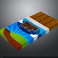 Jungle Chocolate Packaging With Vibrant Blue Green Red Colors And Orange Square Blocks