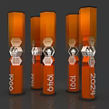 Public Facility Modern Orange Pillars Featuring Hexagonal Design And 2024 Signage 3d model
