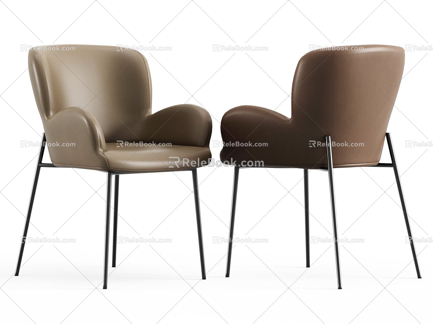 Modern Dining Chair Leather Dining Chair 3d model