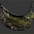 Rustic Wooden Stump Ornament Featuring Bark Texture Burl And Moss Accents