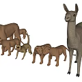 Light Brown Lion Models in Different Sizes Against White Background