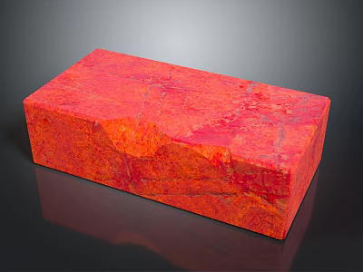 Vibrant Red Construction Stone Block With Natural Marble Texture For Building 3d model