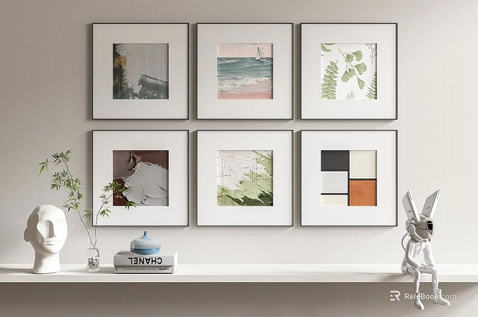 Modern decorative painting hanging picture 3d model