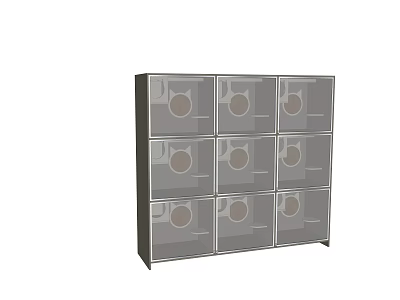 Practical Home Storage Cabinet With Multiple Transparent Drawers And Round Handles 3d model