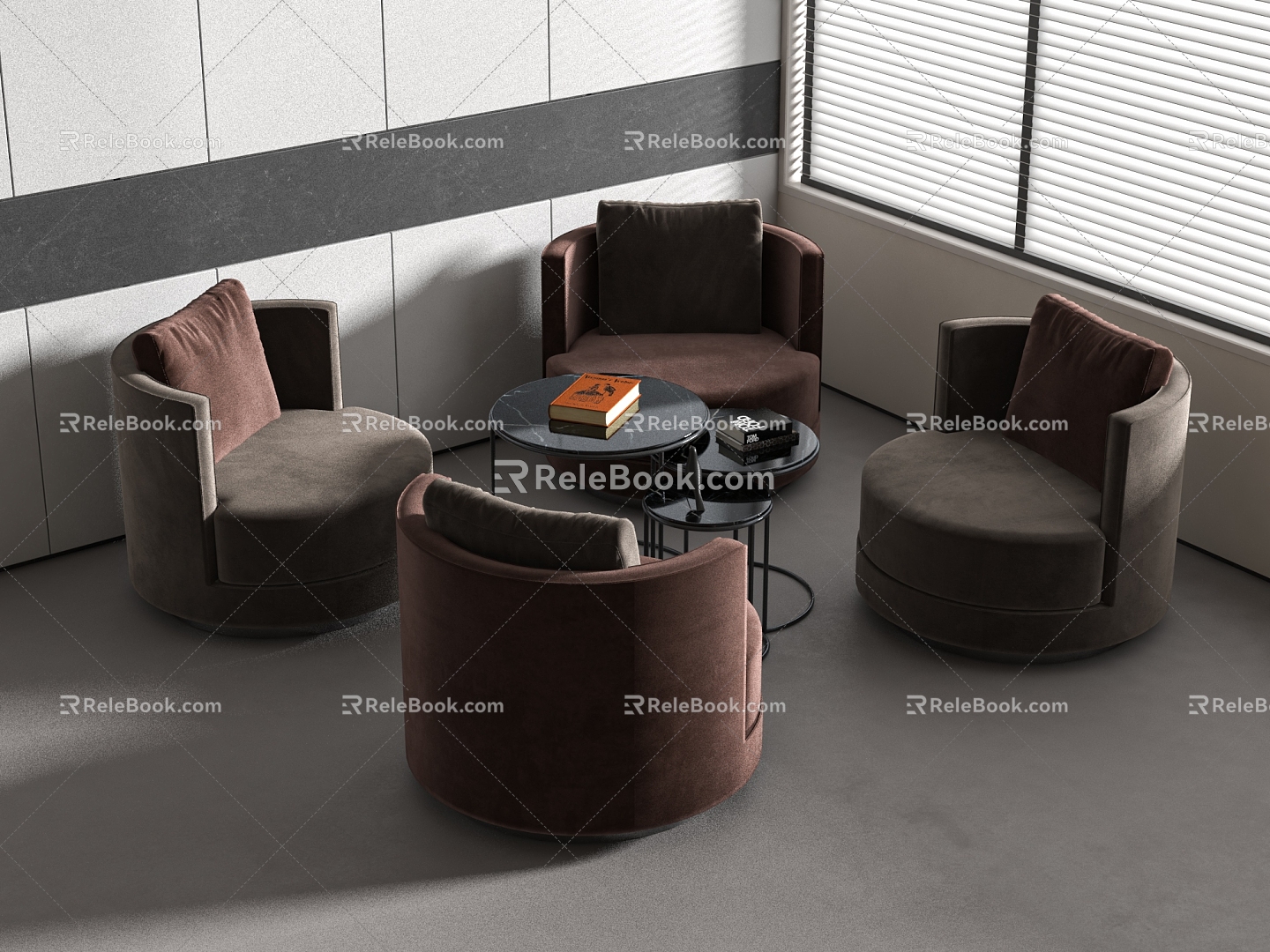 Light Luxury Casual Table and Chair Combination 3d model