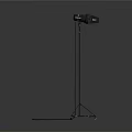 Black Floor Standing Lighting Fixture With Tripod Base For Studio Use 3d model