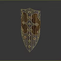 Medieval Metal Shield With Spikes Wooden Panels And Riveted Edges Design
