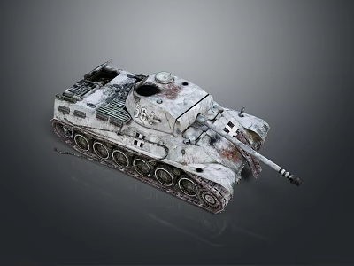 Military Tank With Camouflage Paint Turret Tracks Armor And Detailed Exterior Design 3d model