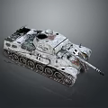 Military Tank With Camouflage Paint Turret Tracks Armor And Detailed Exterior Design