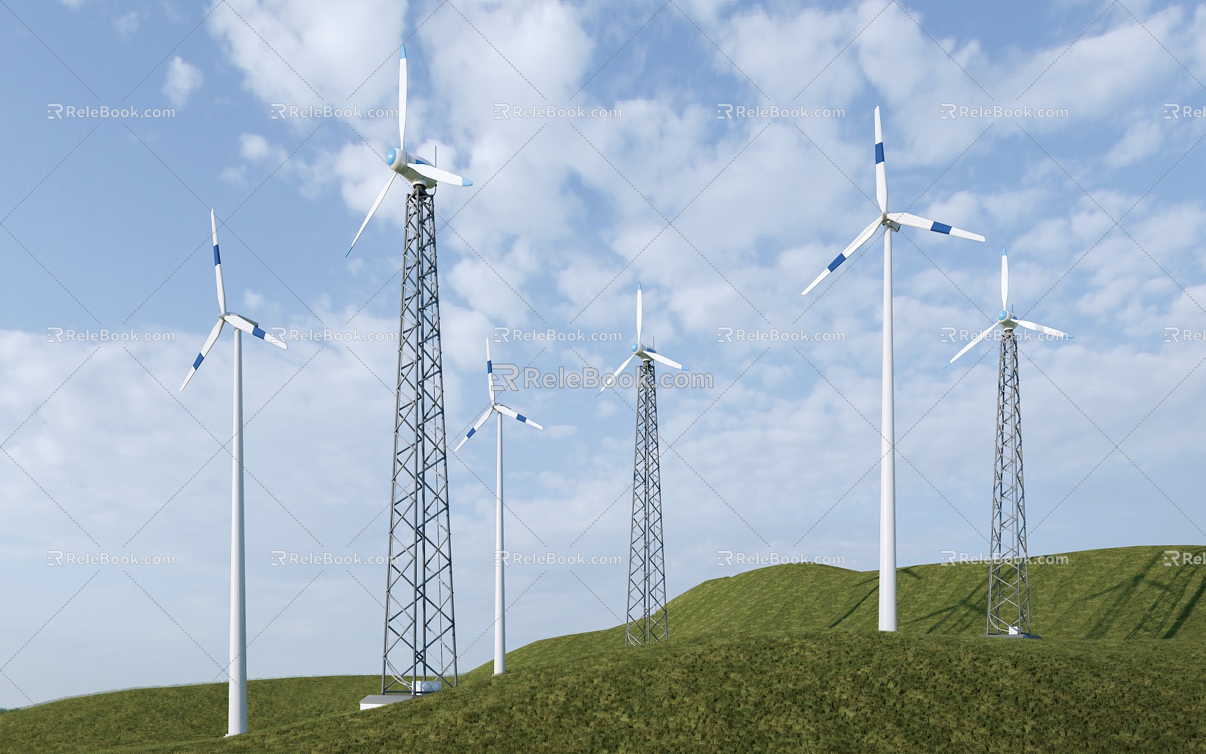 Modern wind turbine big windmill 3d model