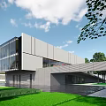 Modern Library Architecture Library 3d model
