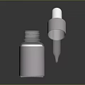 Shiny White And Silver Essential Oil Dropper Bottle With Refillable Design 3d model