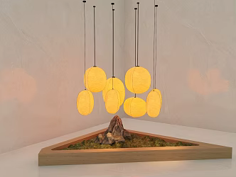 Antique Chandelier Plant Landscape 3d model