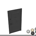 Black and White Security Doors with Lock and Handle Open and Closed Design 3d model