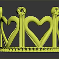 Elegant Golden Heart Shaped Crown Fashion Accessory With Intricate Decorative Design