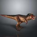 Realistic Dinosaur Character With Red Eyes Open Mouth And Spiked Back Design