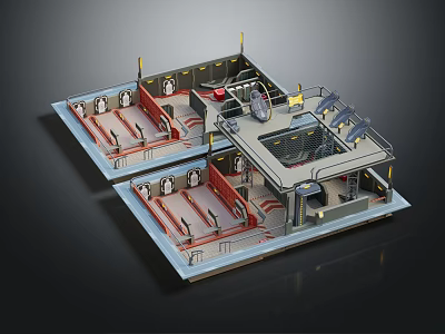 Modern Fitness Gym Layout With Multiple Workout Areas And Exercise Equipment 3d model