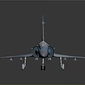 Detailed Blue and White Camouflage Fighter Jet Model with Reflective Surface on Dark Background