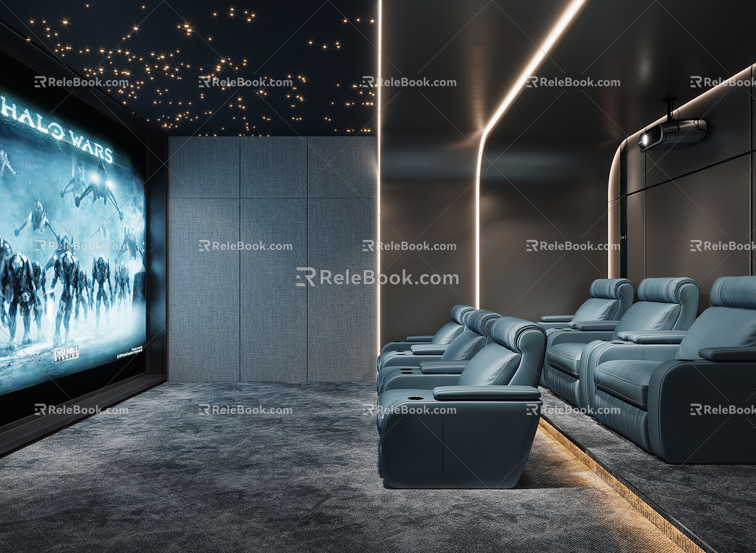 modern video room 3d model