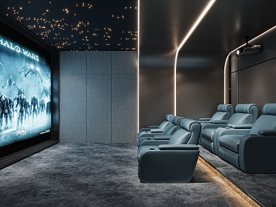 modern video room 3d model