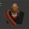 Serious Bald Game Movie Character With Dark Coat Red Inner Shirt And Shoulder Bullet Belt