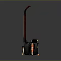 Erhu Musical Instrument with Paint Palette and Brushes on Shiny Surface for Art Music Lovers