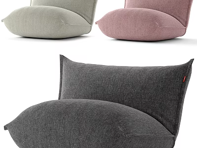 Soft Cozy Bean Bag Chairs with Light Gray Pink Dark Gray Colors Modern Home Use 3d model