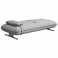 Sleek Modern Bedroom Bench Design With Beige Fabric And Brown Leather