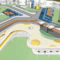Modern Landscape Design Featuring Open Pathways Seating Areas And Green Spaces