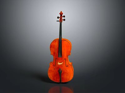 Classic Wooden Violin With Rich Brown Color For Daily Musical Use At Home 3d model