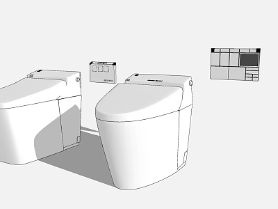 Contemporary Smart Toilet Design With Control Panel And Functional Components In Home Bathrooms 3d model