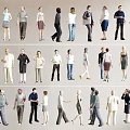 Group of People in Various Poses With Different Clothing Styles and Outfits