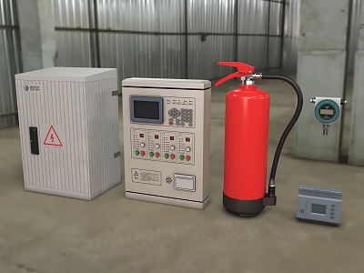 Industrial fire fighting equipment and electrical meter box foam liquid pump gas fire extinguisher liquid level detection smart meter 3d model