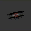 Vintage Biplane Model Airplane Green And Red With Propeller Wheels And Open Cockpit