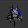 Futuristic Blue And White Hover Motorcycle With Sleek Sci Fi Design And Black Seat