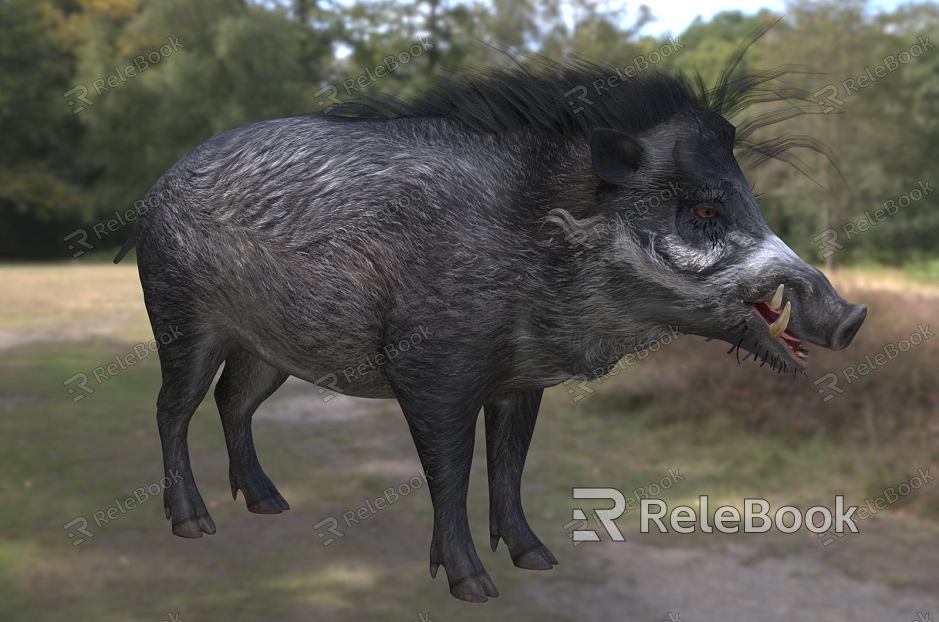 Visayas Wild Boar Visayas Warthog Curly Boar Animal model