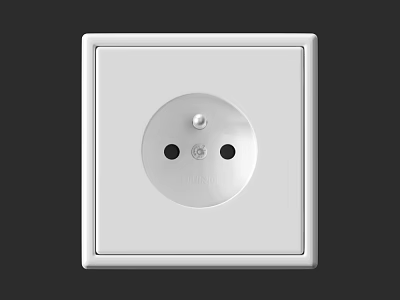 White Modern Electrical Switch Panel With Simple Elegant Design And Smooth Surface 3d model