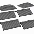Various Different Designs Of Gray Roof Tiles As Architectural Components For Buildings