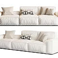 Modern three-seat sofa multiplayer sofa 3d model