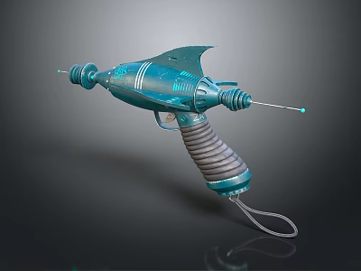 Futuristic Blue Sci Fi Weapon With Coiled Grip Spiked Tip And Sleek Design 3d model