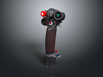 Vintage Style Entertainment Appliance With Handheld Design And Multi Colored Lights 3d model