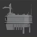Octagonal Industrial Platform Structure With Deck Railings Antennas And Support Legs