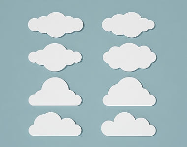 Modern Clouds Wall Decorations Clouds White Clouds Wall Decorations Pendant Clouds 3d model