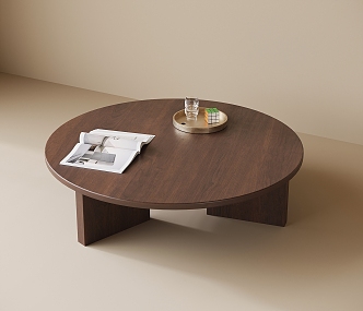 Modern solid wood coffee table 3d model