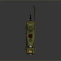 Old Fashioned Green Communication Device Featuring Strap Control Buttons And Surface Details 3d model